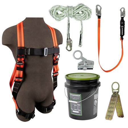 SAFEWAZE Roofer's Fall Protection Kit, Size: Universal FS120-E/1118DC